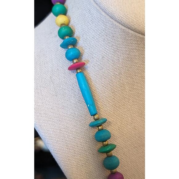 Multi-Color Round & Oblong Beaded 34" Necklace - Picture 2 of 6